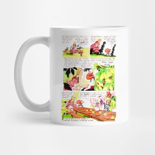 Alice and Santa Claus in Wonderland Merry Christmas Having Tea Retro Vintage Comic Mug